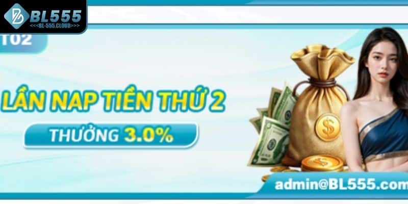 Khuyến Mãi BL555 2 Hoàn 3.0% khi gửi lần hai